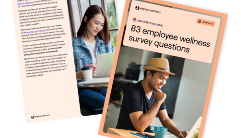 first and third pages of the employee wellbeing survey questions template