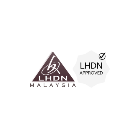 LHDN Malaysia logo alongside 'LHDN Approved' badge, indicating compliance with Malaysia's Inland Revenue Board standards.