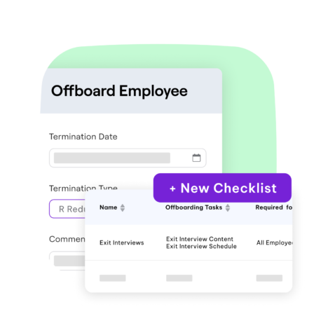 Interface of Offboard Employee with specific details and an option to create a New Checklist