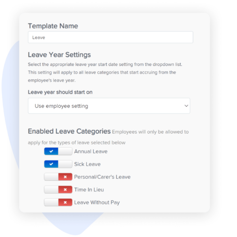 Leave template customization