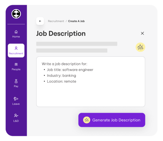 Recruitment Dashboard > Generating Job Description