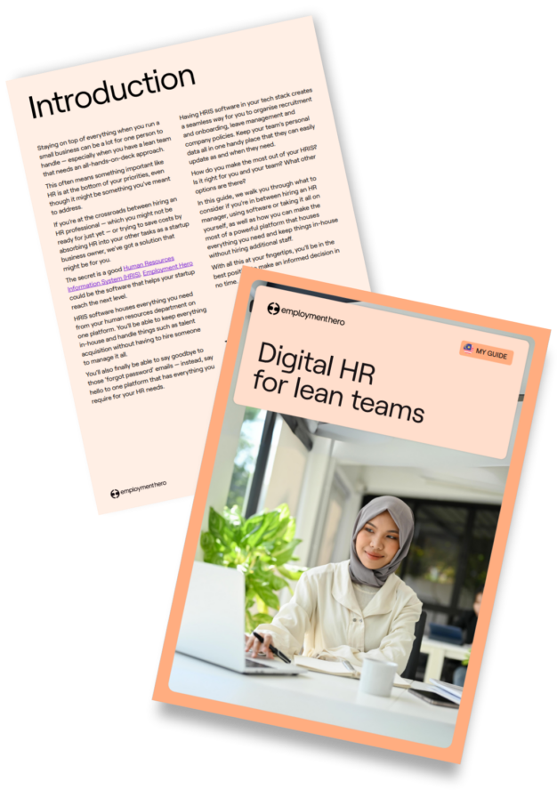 Digital HR for lean teams downloadable cover page and introduction page