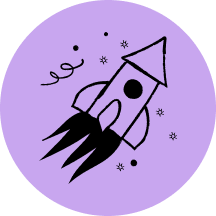 An illustration of a rocketship