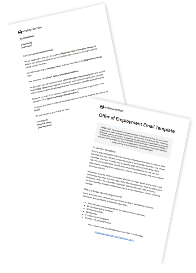 Offer of Employment Email Template