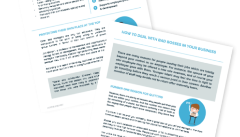 Two-page document titled 'How to Deal with Bad Managers in Your Business