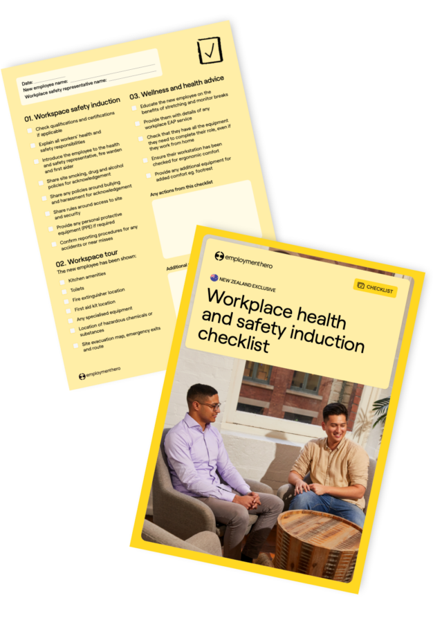 Workplace health and safety induction checklist
