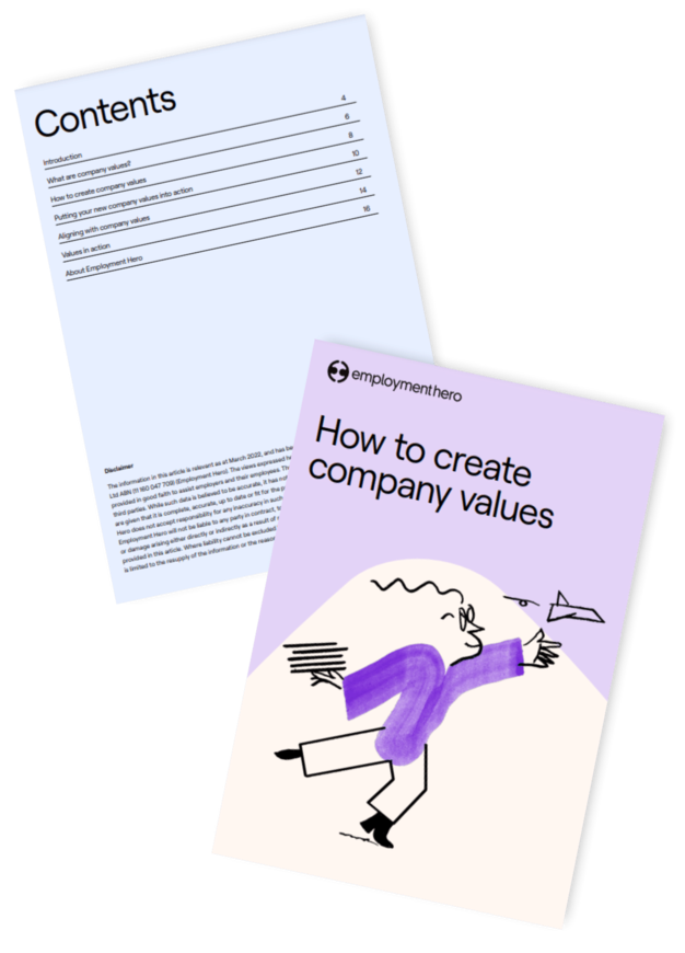 Two pages of a document titled 'How to Create Company Values,'