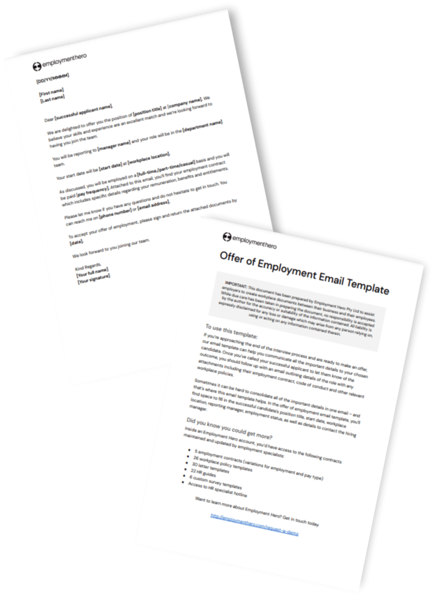 Offer of Employment Email Template