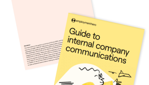 Cover and internal page of the 'Guide to Internal Company Communications'