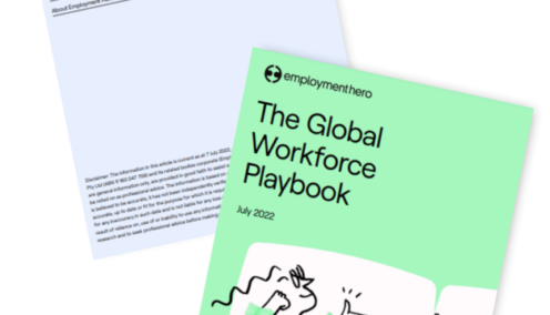 Cover and contents page of 'The Global Workforce Playbook,'