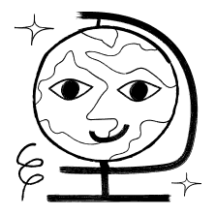 An illustration of a smiling globe