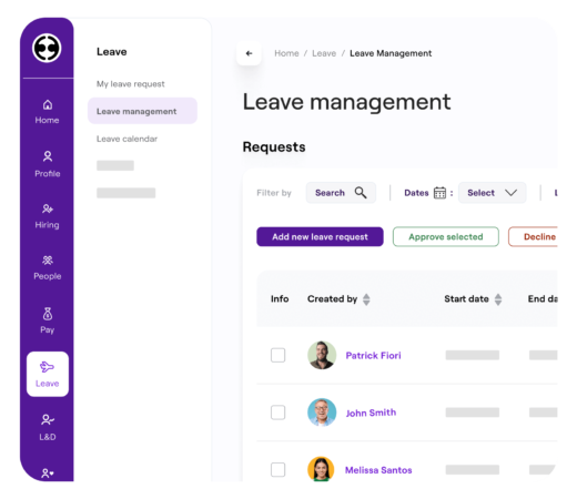 Dashboard for Leave management