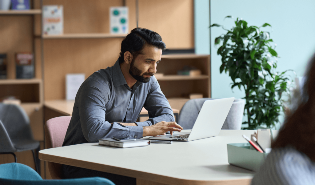 a man working at his laptop