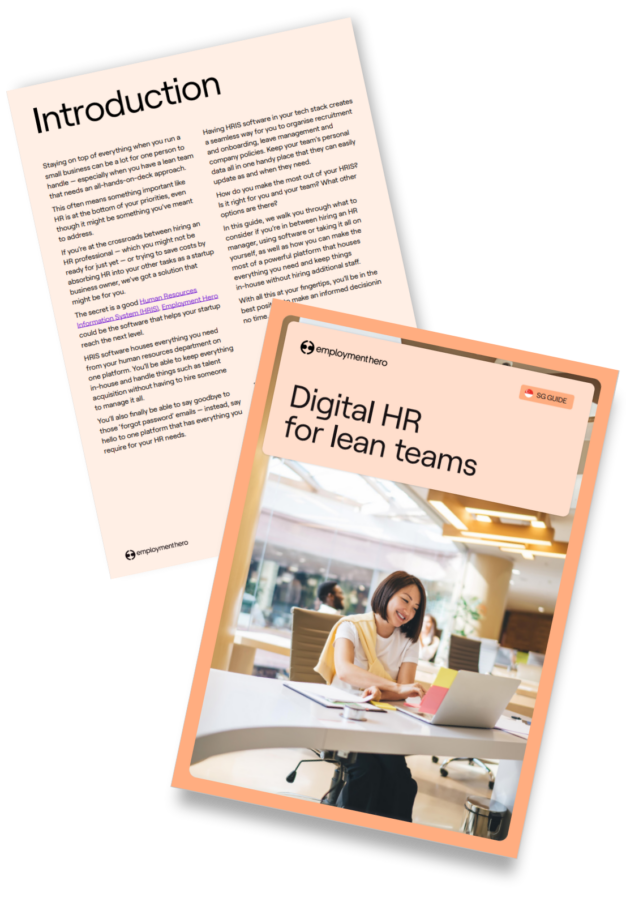 Digital HR for lean teams (SG) downloadable cover page and introduction page