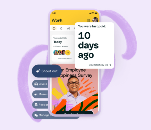 A widget of Swag Superapp on mobile with some features. There's a preview of when the pay slip was last paid and an option to view the latest pay slip