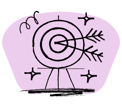 An illustration of two arrows hitting bullseye
