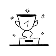 An illustration of a number 1 trophy
