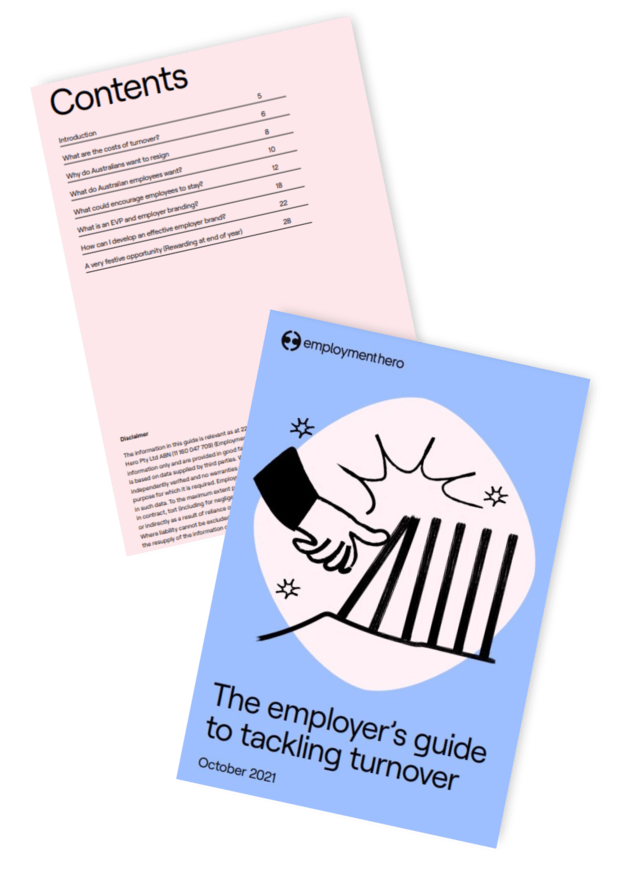 Two-page guide titled 'The employer’s guide to tackling turnover'