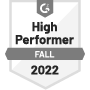 G2 High Performer Fall 2022 badge