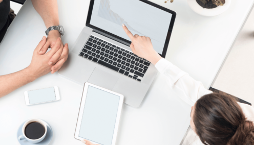 This is an image of people on a computer.