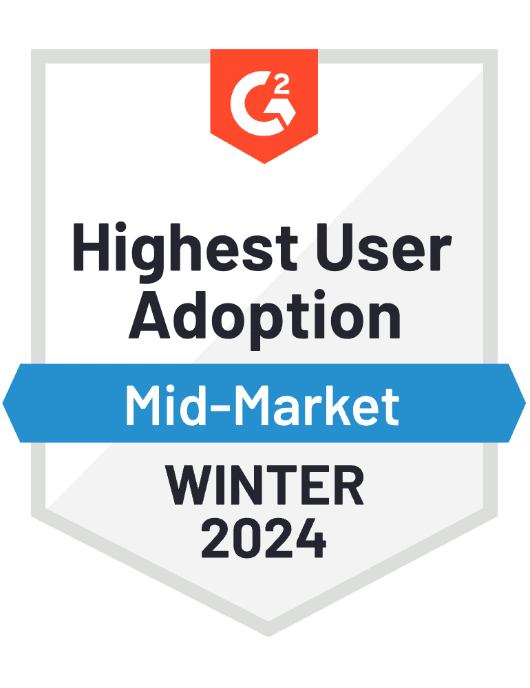 G2 Highest User Adoption Mid-Market Winter 2024