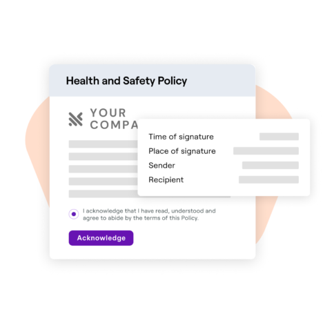 Widget showing details about Health and Safety Policy