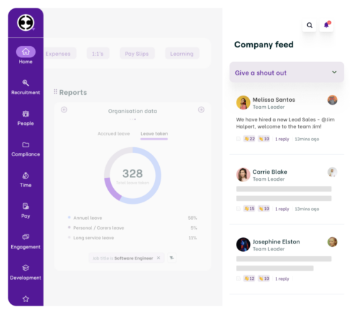 Employee engagement dashboard