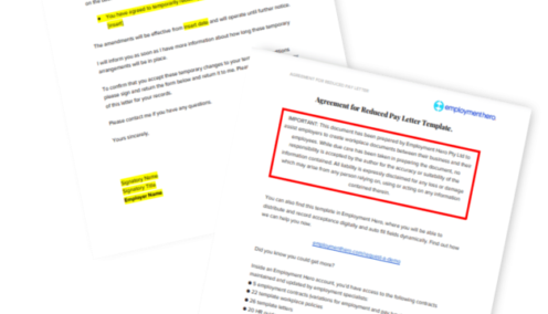 Agreement for Salary Reduction Letter Template