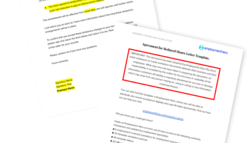 Reduced Hours Agreement Template