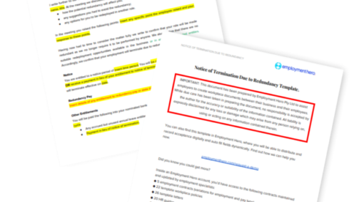 Notice of Redundancy Letter Template