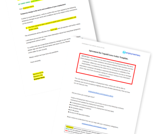 Unpaid Leave Employee Agreement