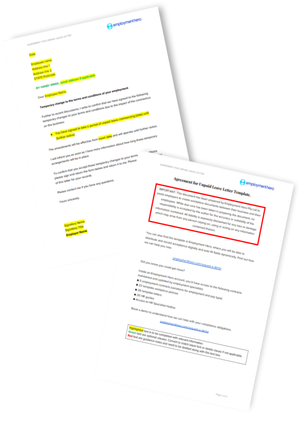 Unpaid Leave Employee Agreement