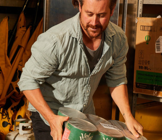 Man works in the warehouse