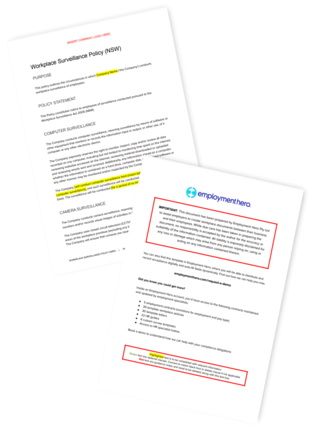 Workplace Surveillance Policy Template