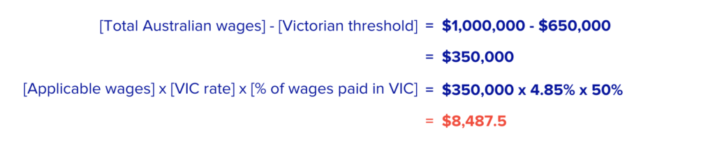 sample calculation of payroll tax in VIC