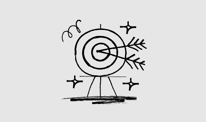 Illustration of a target with two arrows hitting the bullseye, symbolizing goal achievement or success