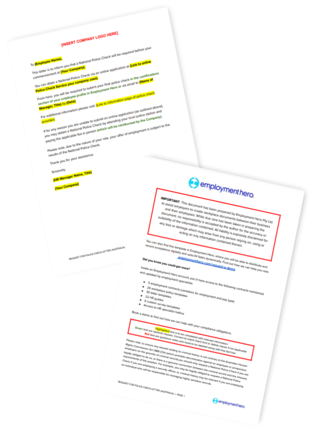 Police Check Request Letter Template