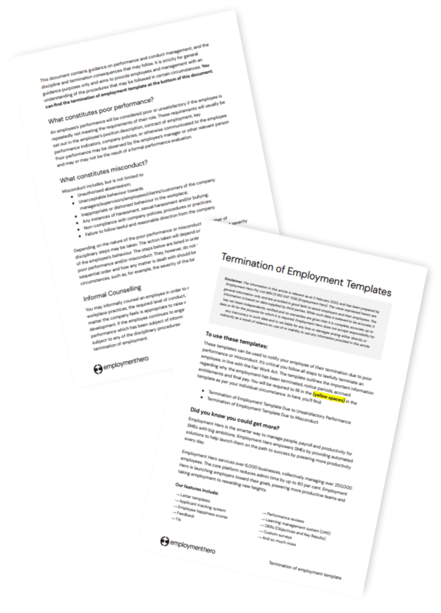 Termination of Employment Templates