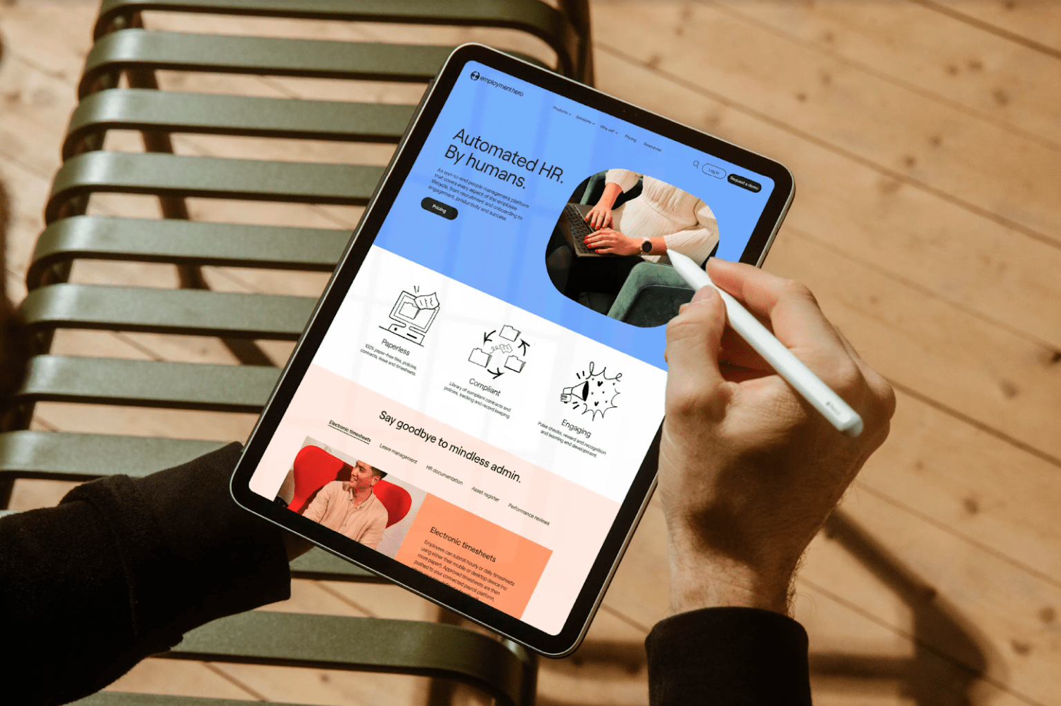 Screenshot of employment hero website