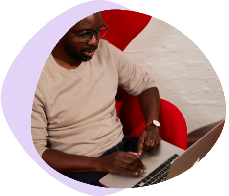 Man working on a laptop