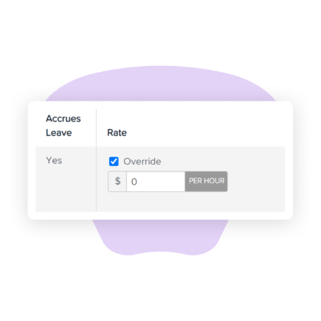 Screenshot displaying a payroll configuration interface