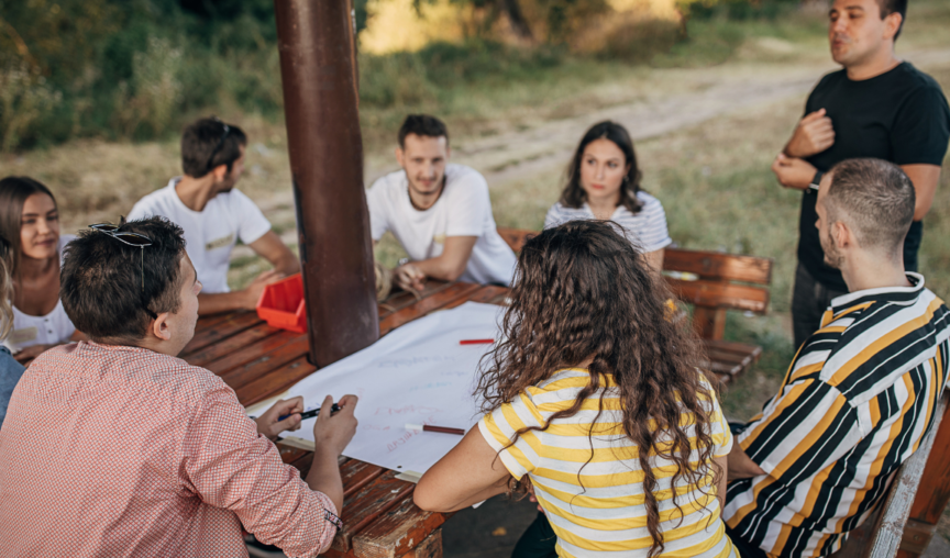 image of people on a team building activity