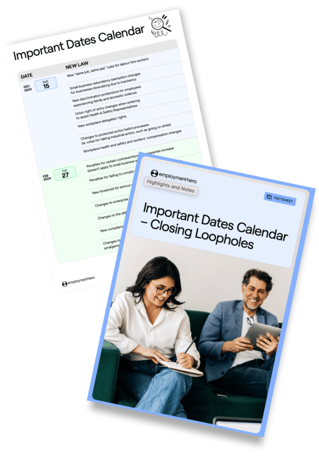 Closing Loopholes Bill – Important Dates Calendar