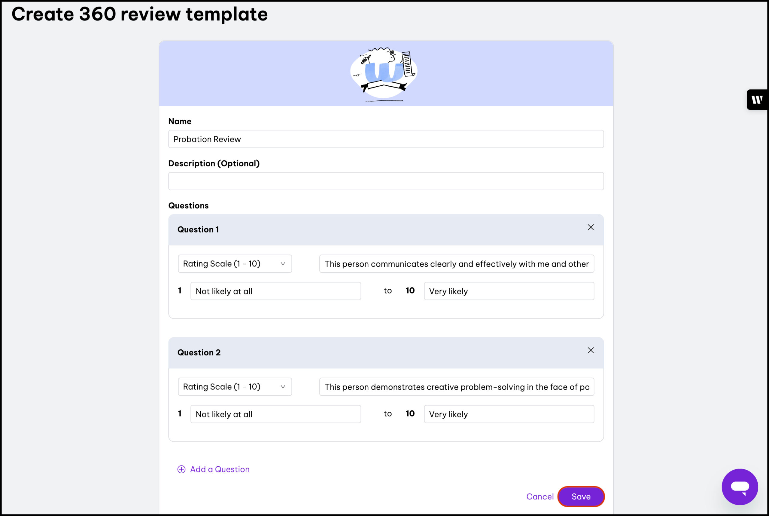 Create 360 review template