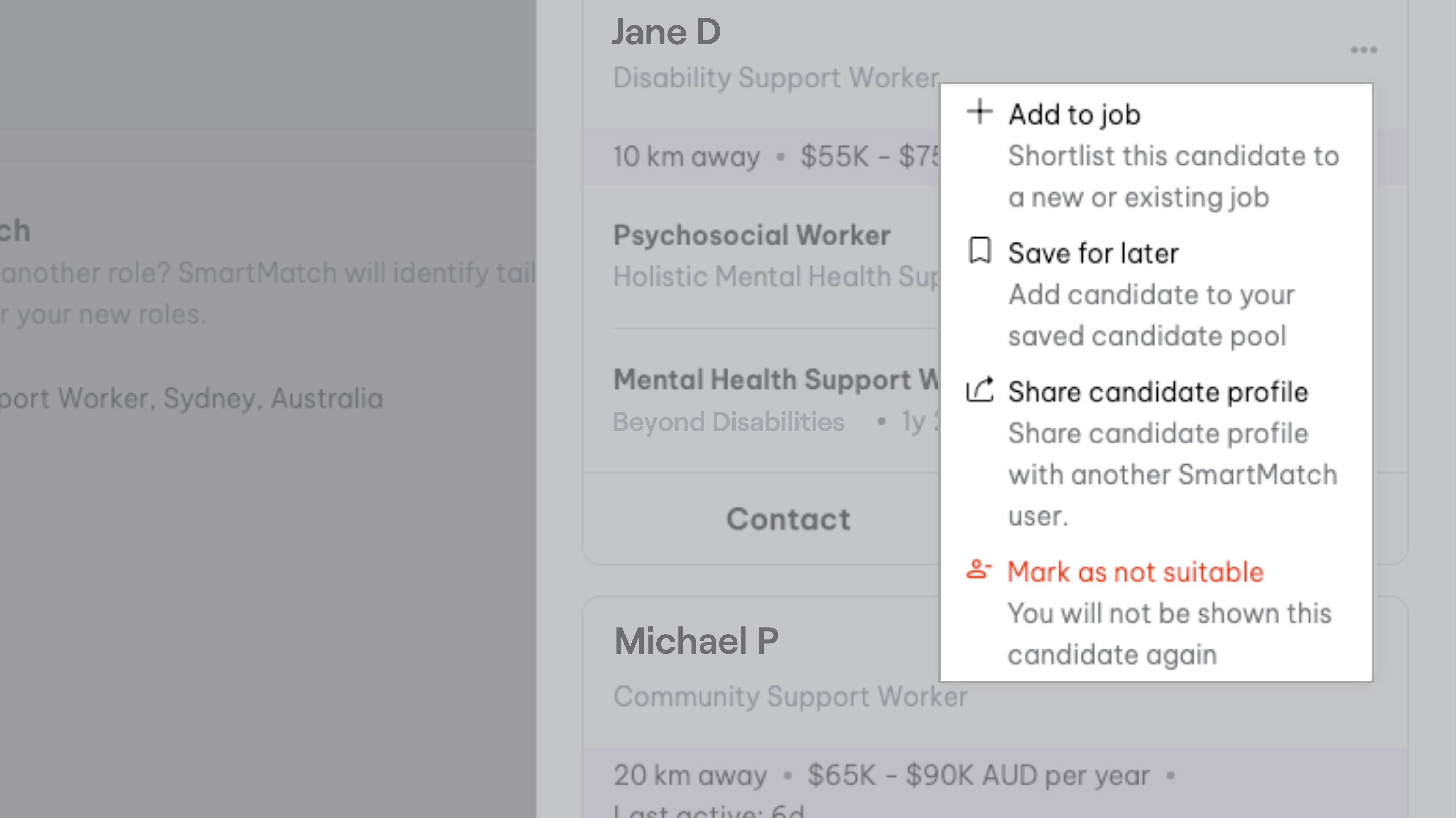 SmartMatch Share Candidate